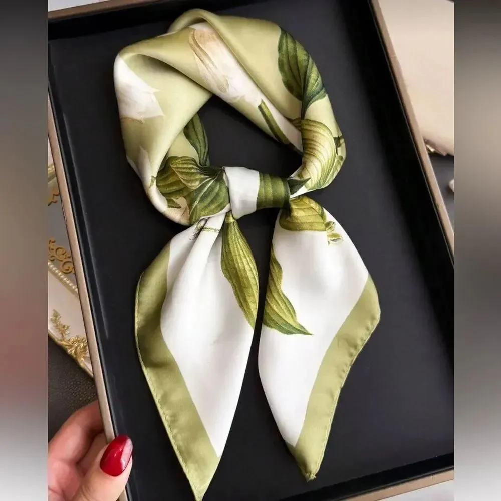 Floral Green Scarf S96